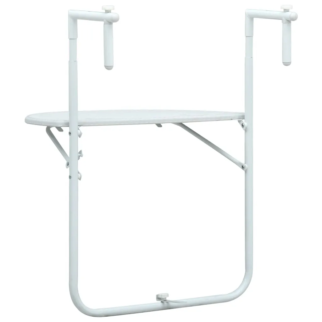 Table de balcon pliable et suspendue blanche pour petits espaces 60cm - 3