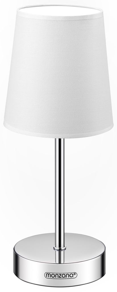 MONZANA® Nachttischlampe 32cm Stoffschirm E14 Grau Taupe Produktbild 