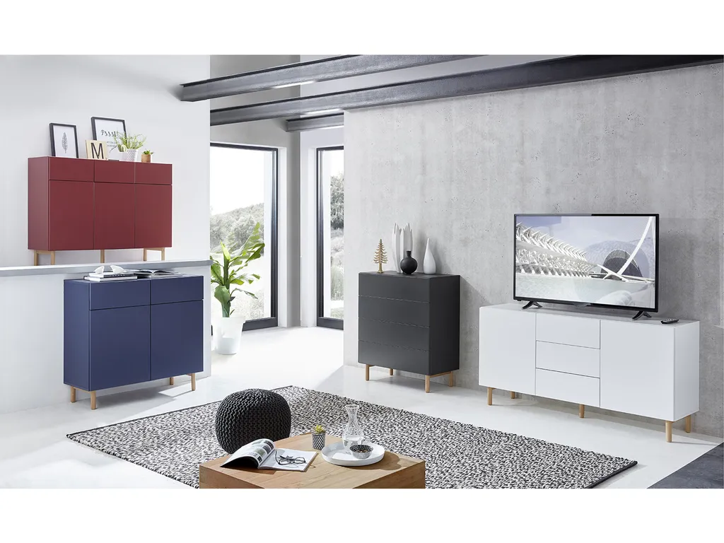 Buffet bas métallique anthracite 80 cm Redditch avec finitions soignées - 5
