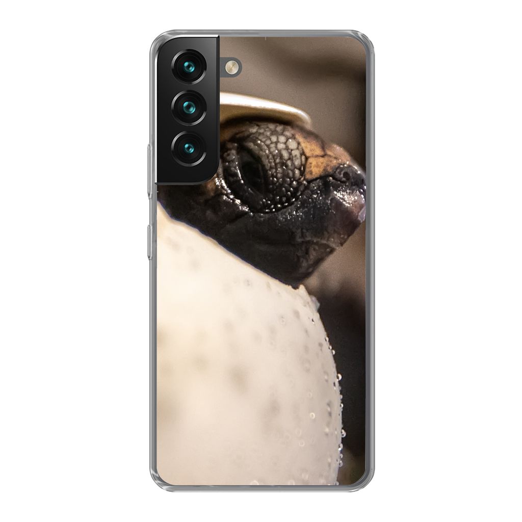 MuchoWow Handyhülle Schutzhülle Hülle für Samsung Galaxy S22 Schildkröte - Baby - Ei Silikon Softcase Handy Hülle - Mobiltelefonhülle