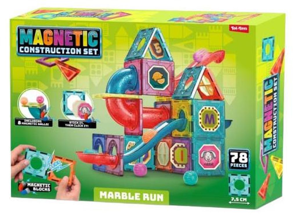 Toi-Toys magnetische knikkerbaan, bouwpakket, kleurrijk Productafbeelding 