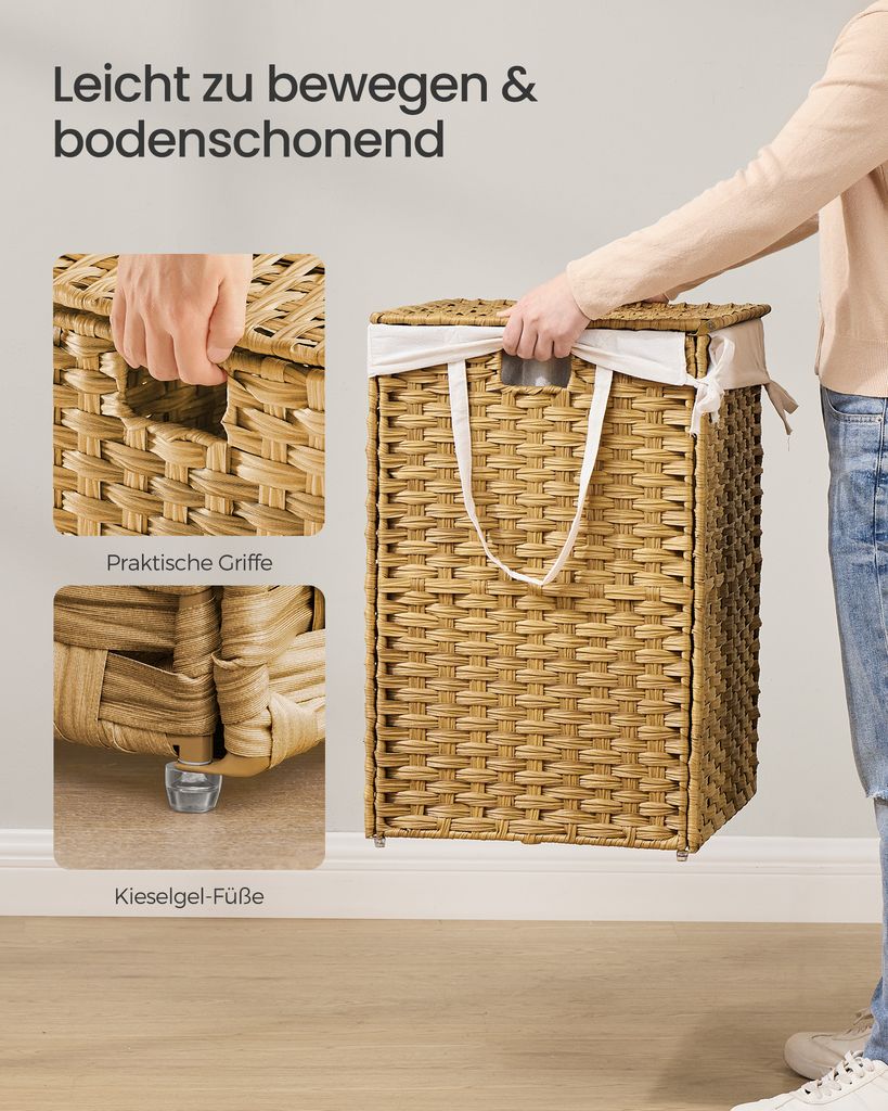 SONGMICS Wäschekorb 160 Liter, Wäschesammler