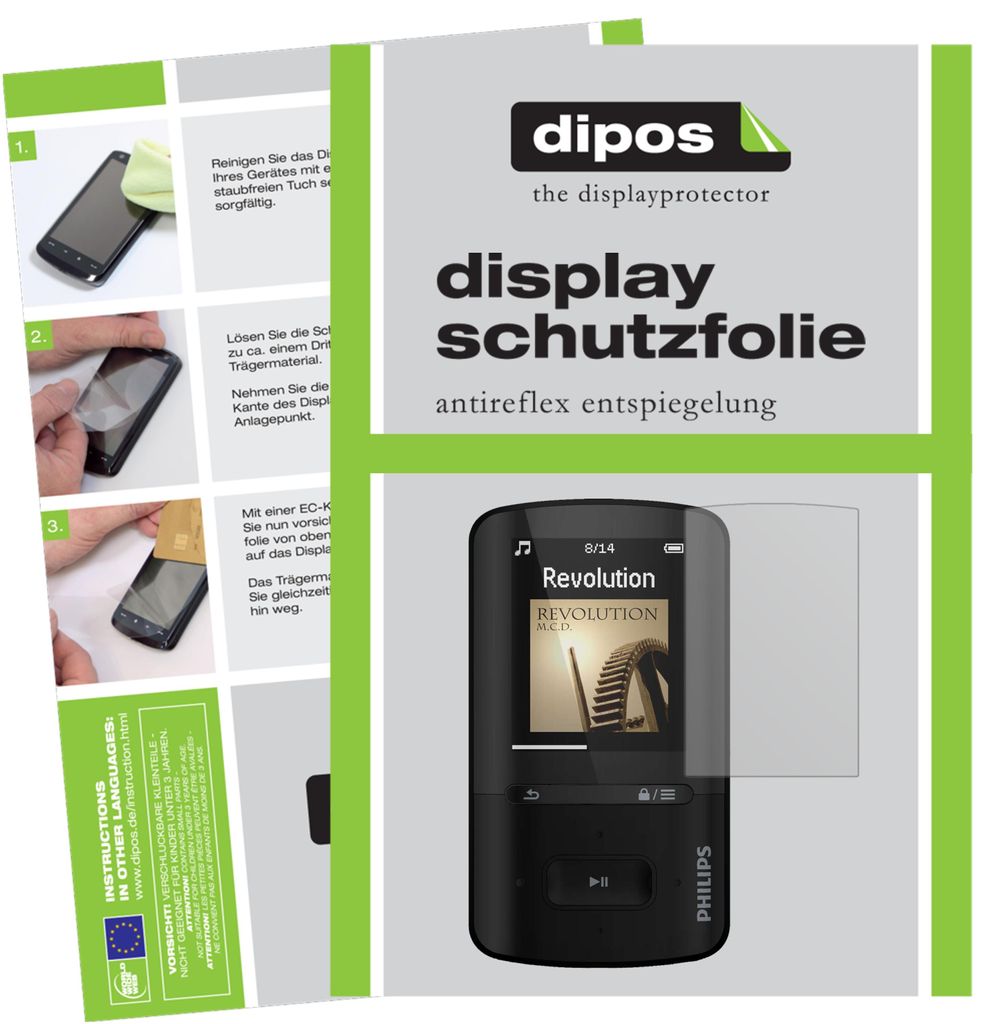 2x Schutzfolie für Philips SA4VBE04KN12 GoGear Vibe matt Displayschutzfolie