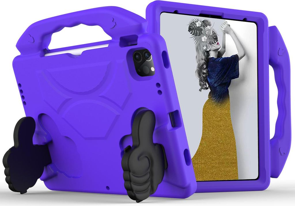 Kinder Schutzhülle für iPad Air 11" M3/M2 (2025/2024), Leicht EVA-Schaum mit Griff Ständer Hülle Lila