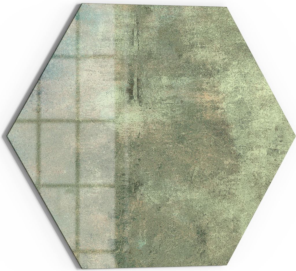 DEQORI Magnettafel Glas 55x48 cm 6-eckig 'Patina-Poesie' beschreibbar Whiteboard Küche
