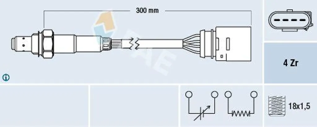 Sonde Lambda FAE 77435 Haute Précision compatible Polo et Ibiza 1.2