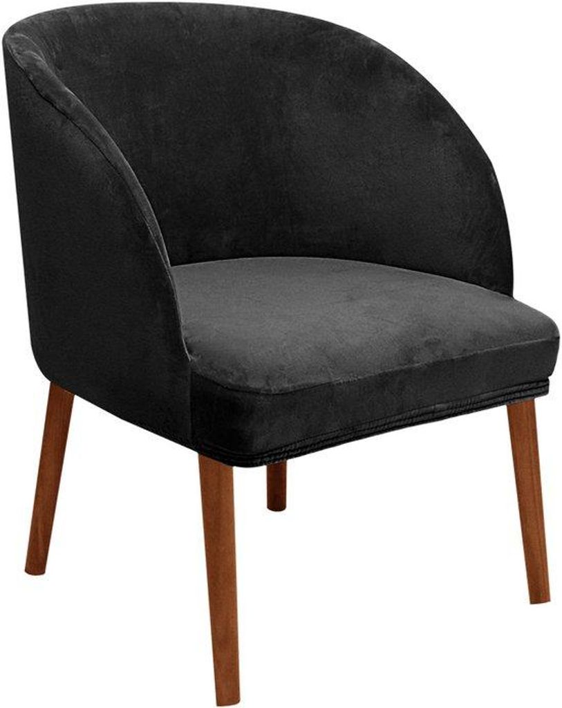 Set aus 2 Stuhlkissen, für Sessel, Ottomane und runde Stühle, weich und elastisch, Mid-Century-Modern-Stil, für Küche und Wohnzimmer - schwarz.