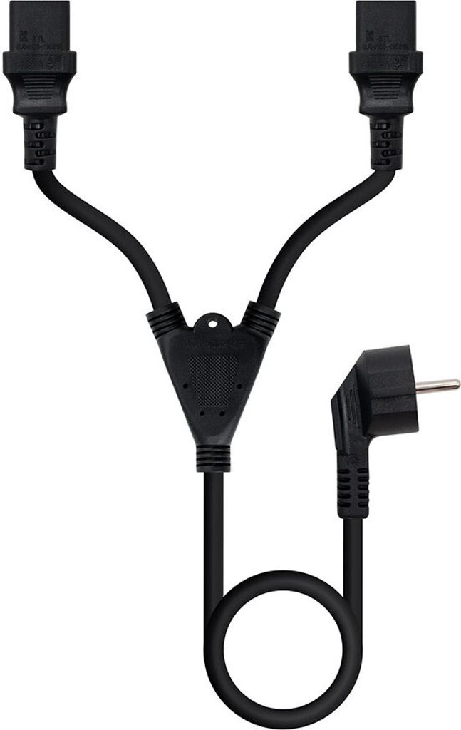 Stromkabel Cee7 Stecker A 2x C13 Buchse 1,8m 10.22.0100