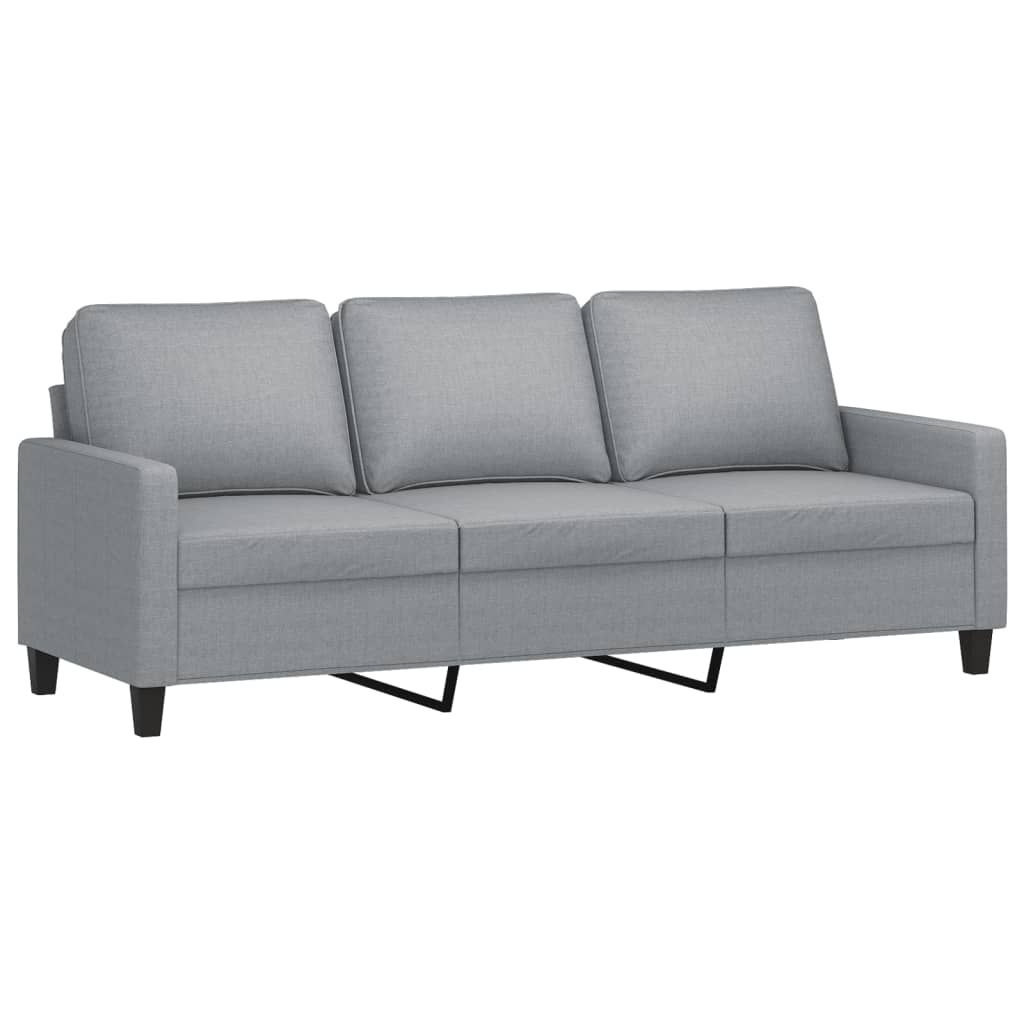 Ensemble Canapé 3 Pièces Gris Clair (1 Canapé 3 Places, 1 Canapé 2 Places, 1 Fauteuil) - Tissu Confortable, Design Moderne Pour Salon