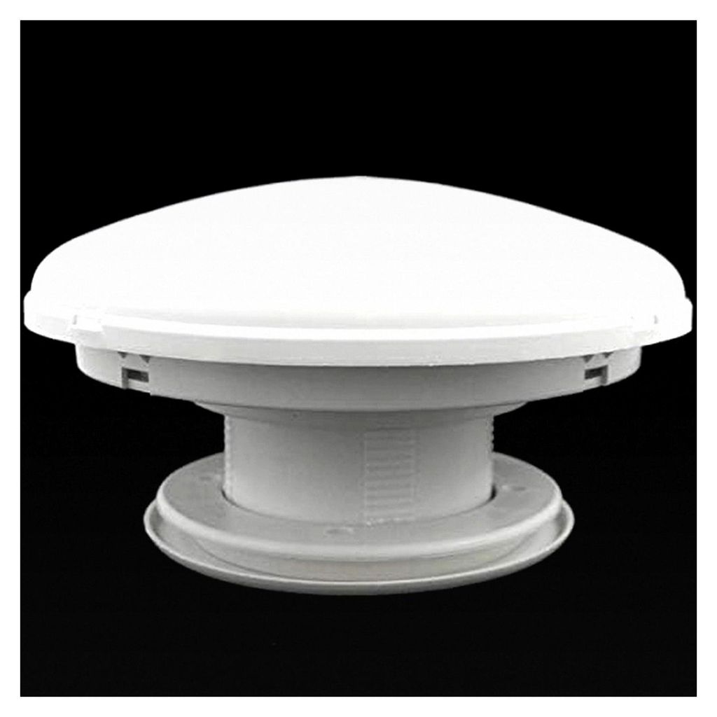 Dachlüfter Pilzlüfter mit Fliegenschutz für Wohnwagen, Wohnmobil, Caravan und Boot, weiß - Aerodynamische Form - UV-beständig - 20,5 cm