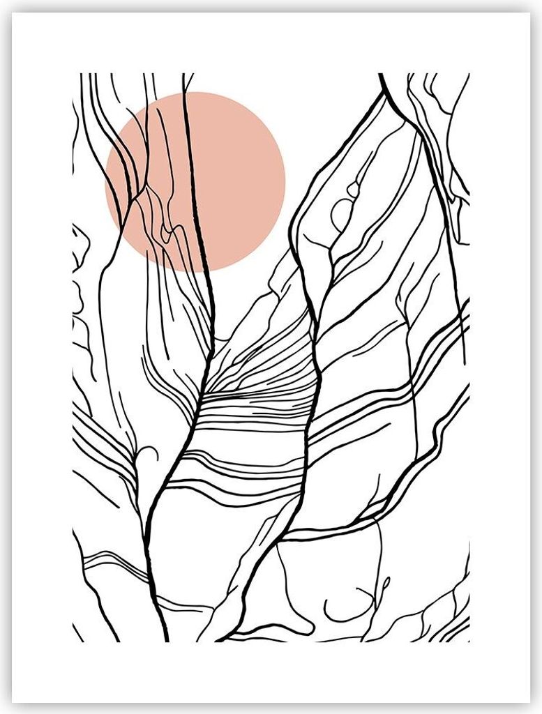 Poster - Poster ohne Rahmen - Abstraktion Linien Sonne - Produktbild 