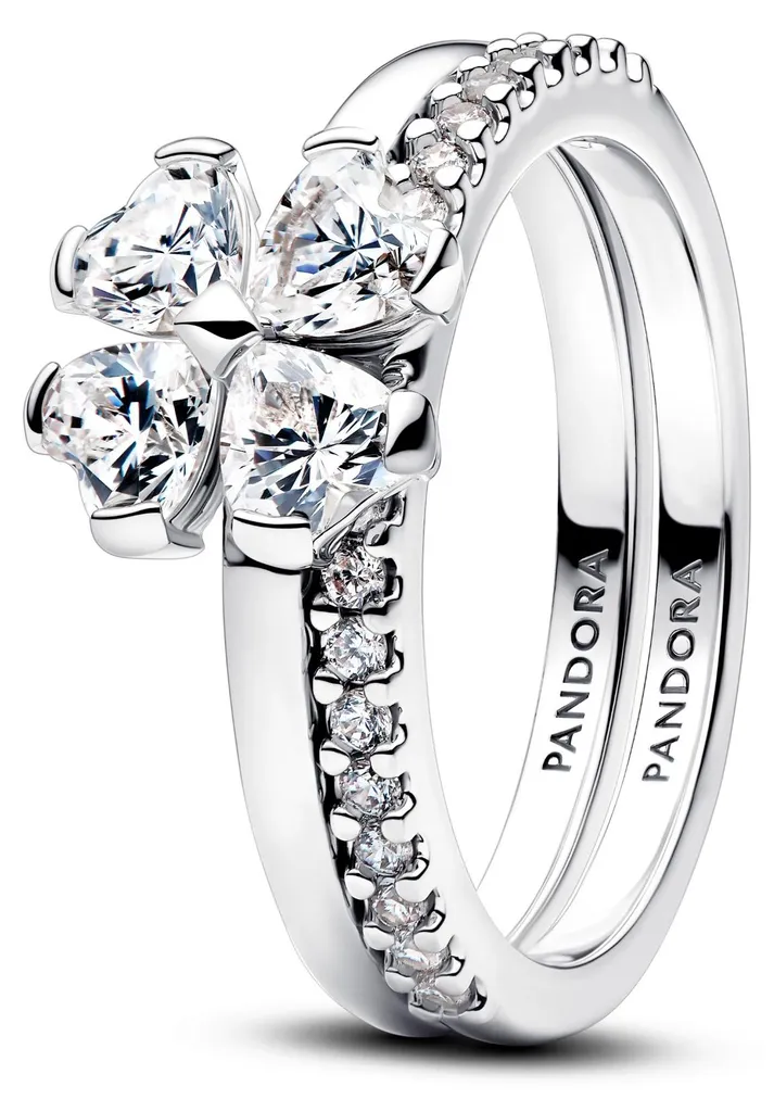Bague Pandora Trèfle porte-bonheur séparable en argent 925 - 194507C01 T56
