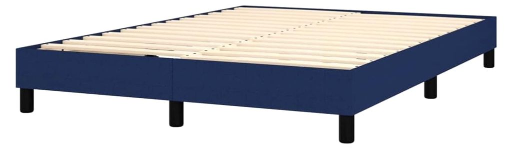 Boxspringbett mit Matratze Blau 140x190 cm Stoff Gästebett Familienbett