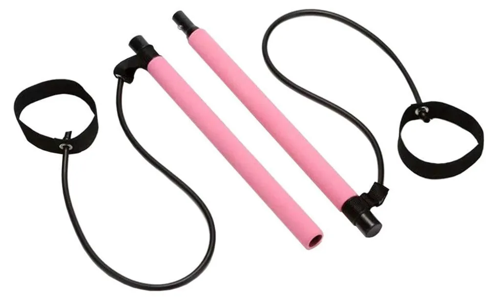 Barre de Pilates ergonomique rose pour soulager le dos et tonifier le corps