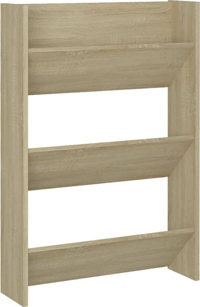 vidaXL Wand-Schuhschrank Sonoma-Eiche 60x18x90 cm Holzwerkstoff