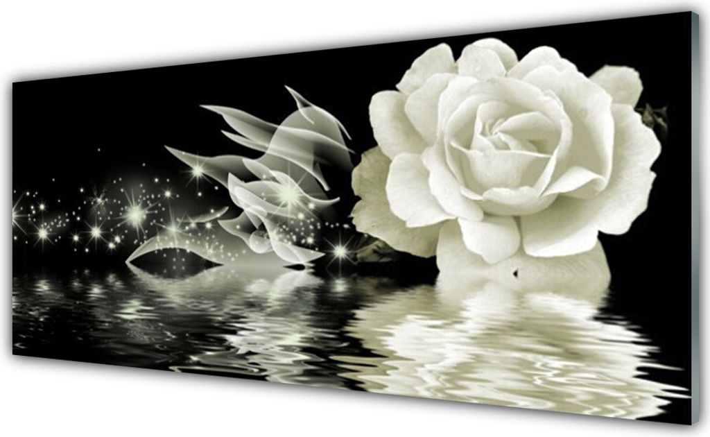 Küchenrückwand aus Glas 125x50cm Spritzschutz Rose Pflanzen