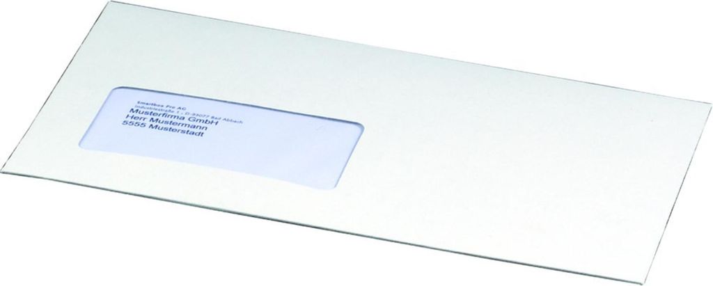 CD/DVD-Kuvert mit Fenster, hk weiß, Innenmaß: 225x125x12mm