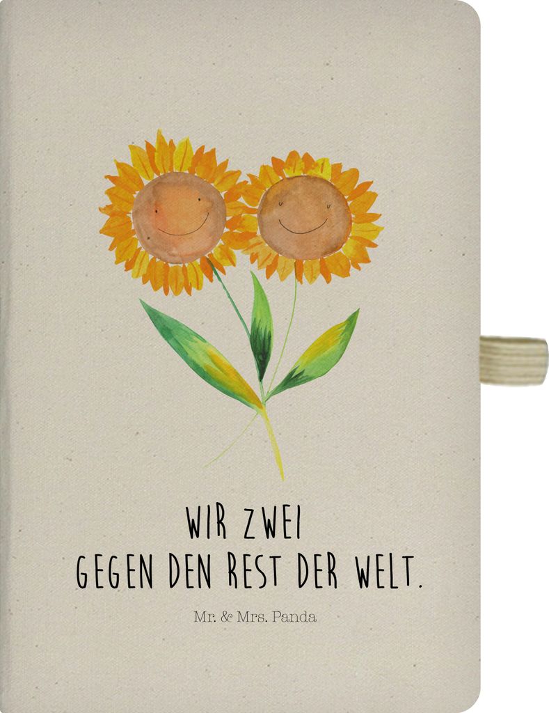 Mr. & Mrs. Panda Tagebuch Blume Sonnenblume - Transparent - Geschenk, Vertrauen, Journal, Freundin, Sonnenblumen, Kladde, notizbuch, Skizzenbuch, Z...