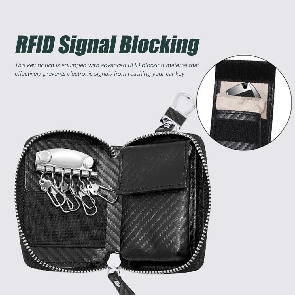 Custodia Faraday Antifurto Per Chiavi Auto Keyless - 2 Pezzi, Protezione RFID, Blocco Segnale, Colore Rosso - 3