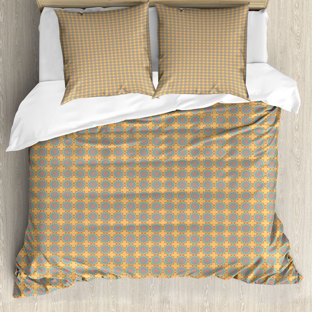 ABAKUHAUS orientalisch Bettbezug Set für Einzelbetten, Blumenmotiv, Milbensicher Allergiker geeignet mit Kissenbezug, 155 cm x 220 cm - 80 x 80 cm...
