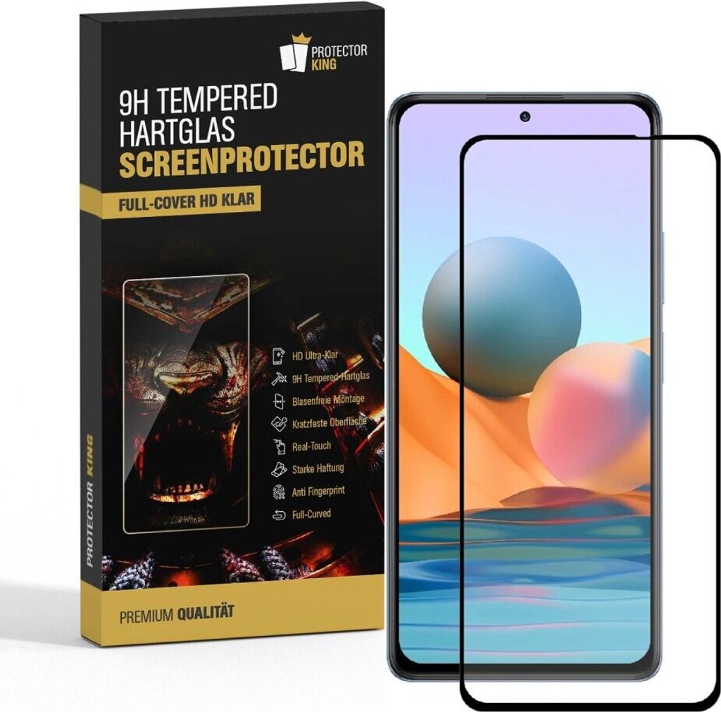6x 9H Hartglas für Xiaomi Redmi Note 10 FULL COVER Panzerfolie Displayschutz SW Panzerglas Schutzglas Schutzfolie