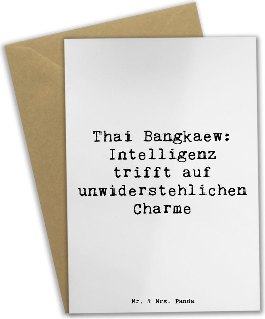 Mr. & Mrs. Panda Grußkarte Spruch Thai Bangkaew Charme - Weiß - Geschenk, Familienhund, besondere Ausstrahlung, glückwunschkarten, Hunde, Hund, ...