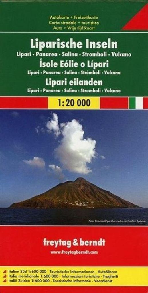 Freytag & Berndt Autokarte Liparische Inseln / Ísole Eólie o Lípari / Lipari eilanden. Aeolian Islands / Îles Éoliennes / Islas Lipari