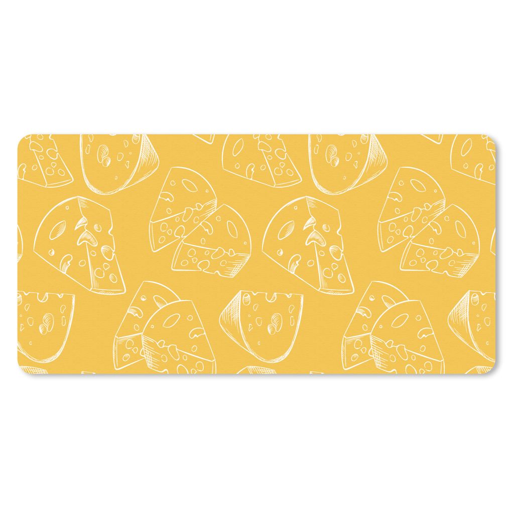 MuchoWow Mauspad Mousepad Käse - Gelb - Design 60x30 cm - Mousepads - Maus Mat - Pad - Mausunterlage - Nachhaltig
