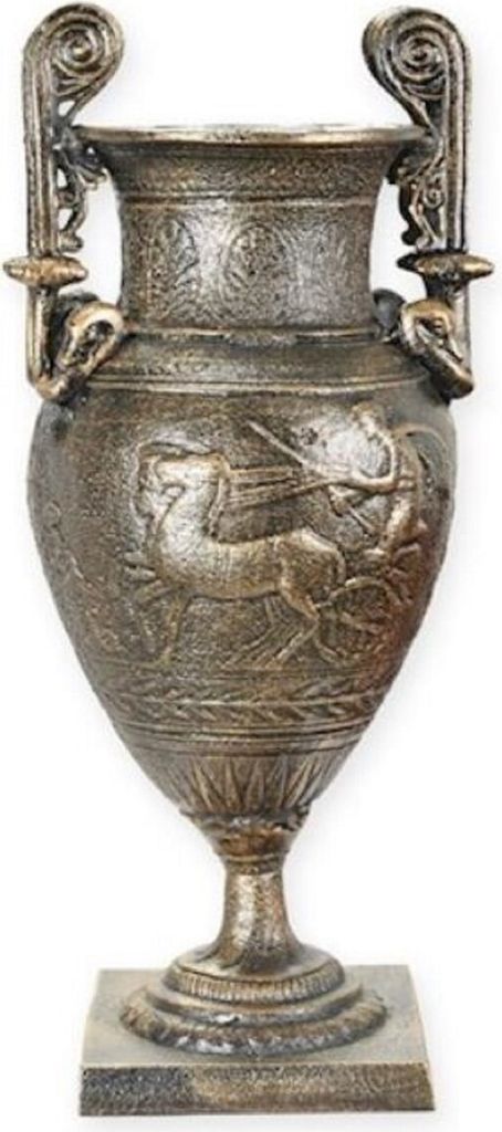 Casa Padrino Barock Vase Bronze 21 x 18 x H. 44 cm - Prunkvolle Gusseisen Blumenvase - Barock Wohnzimmer Deko - Barock Garten Deko - Barock Deko Ac...