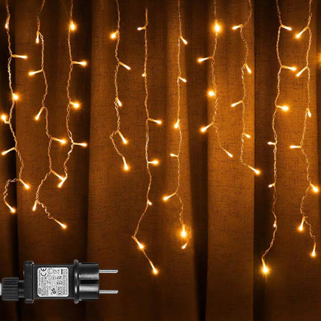5M LED Ice Rain Fairy Lights bianco caldo 8 modalità di Immagine del prodotto 