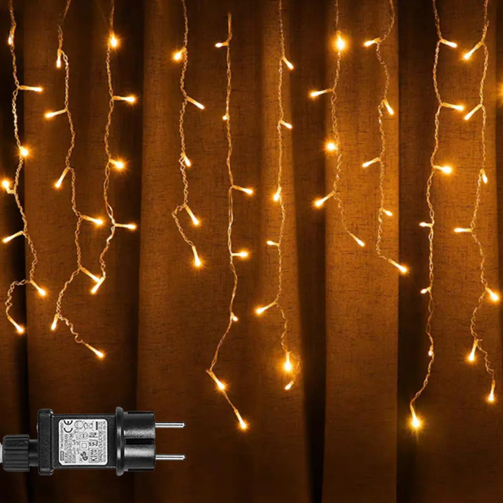 Luci Natale 5M Tenda Ghiacciolo - 8 Modalità Impermeabile per Casa