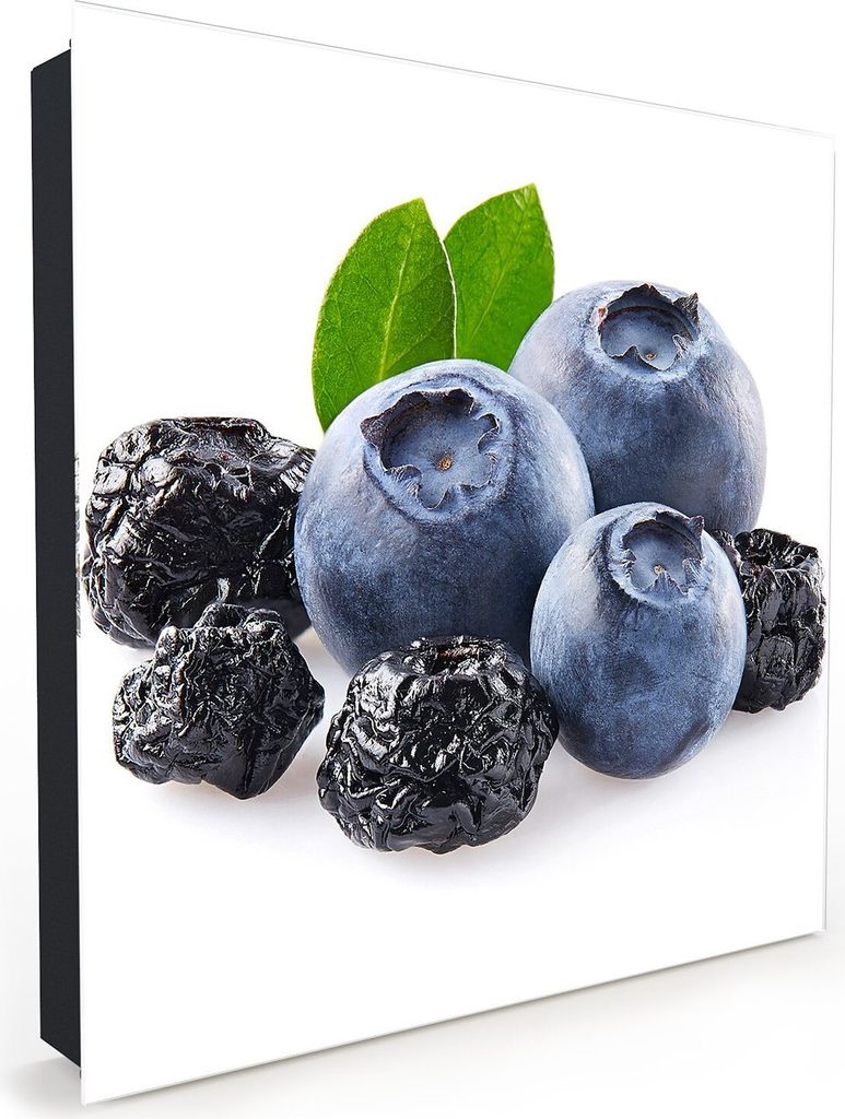 Nachbildung-Schlüsselkasten, Magnetpinnwand und Memoboard mit Glasfront Motiv Heidelbeeren getrocknet