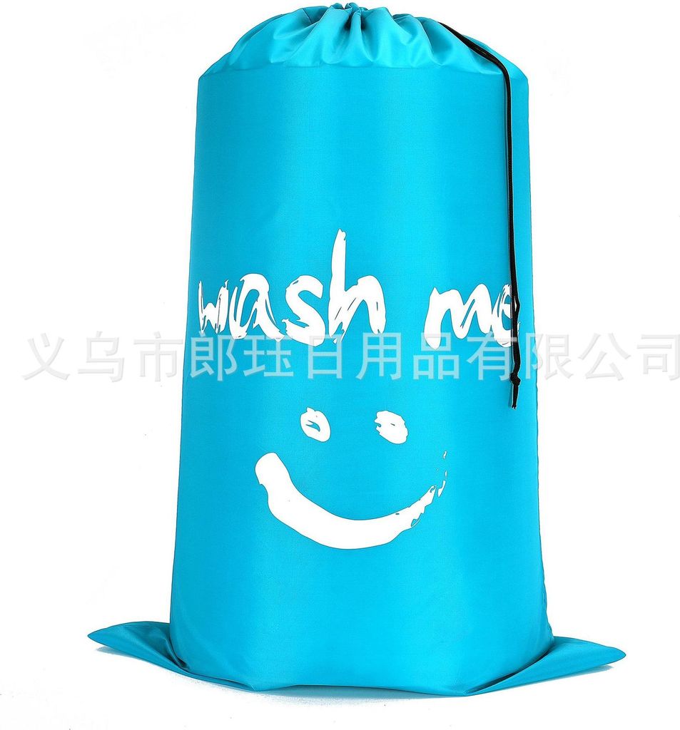 洗衣袋 Wäschesack 收纳袋 牛津袋 卡通 可爱 抽绳袋 束口袋 ins 笑脸蓝 610mm*910mm