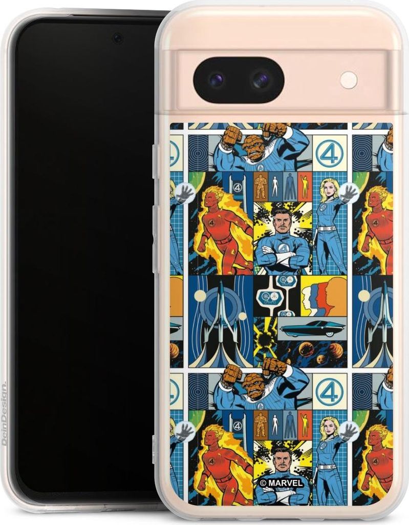DeinDesign Handyhülle für Google Pixel 8a Silikon Hülle Case Smartphone Schutzhülle Offizielles Lizenzprodukt Marvel The Fantastic Four