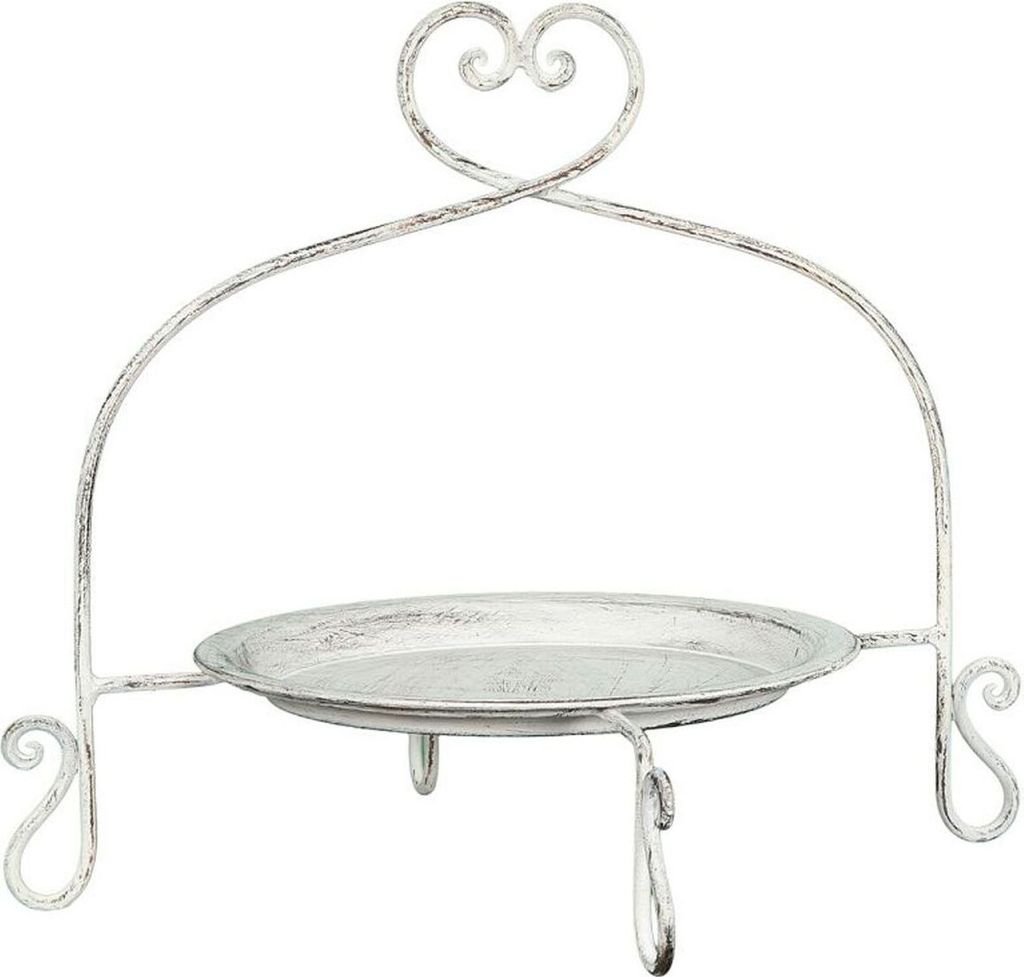 Deko Kuchen Teller Etagere Antik Weiß 40x40x32cm Tellerständer Metall Tischdeko