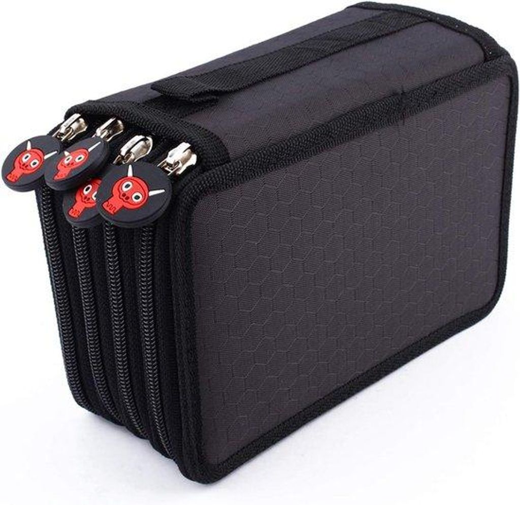 Grosse Farbstift-Kollektion Etui mit umfangreicher Aufbewahrung, Oxford-Mehrschichtensifte Organizer (schwarz)
