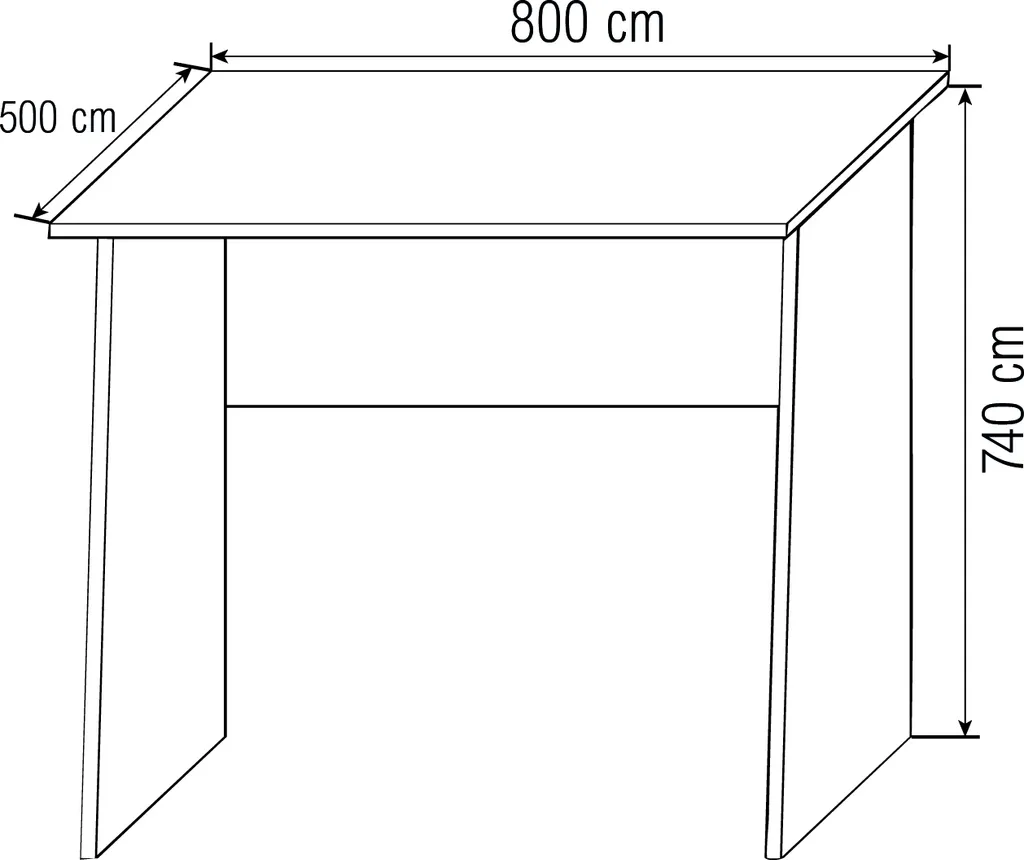 Petit Bureau 80 cm Masola Mini - Table Informatique Idéale pour Studios - 3