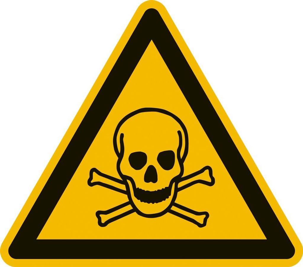 Schild PVC Warnung vor giftigen Stoffen DIN ISO 7010-W016 SL 200mm