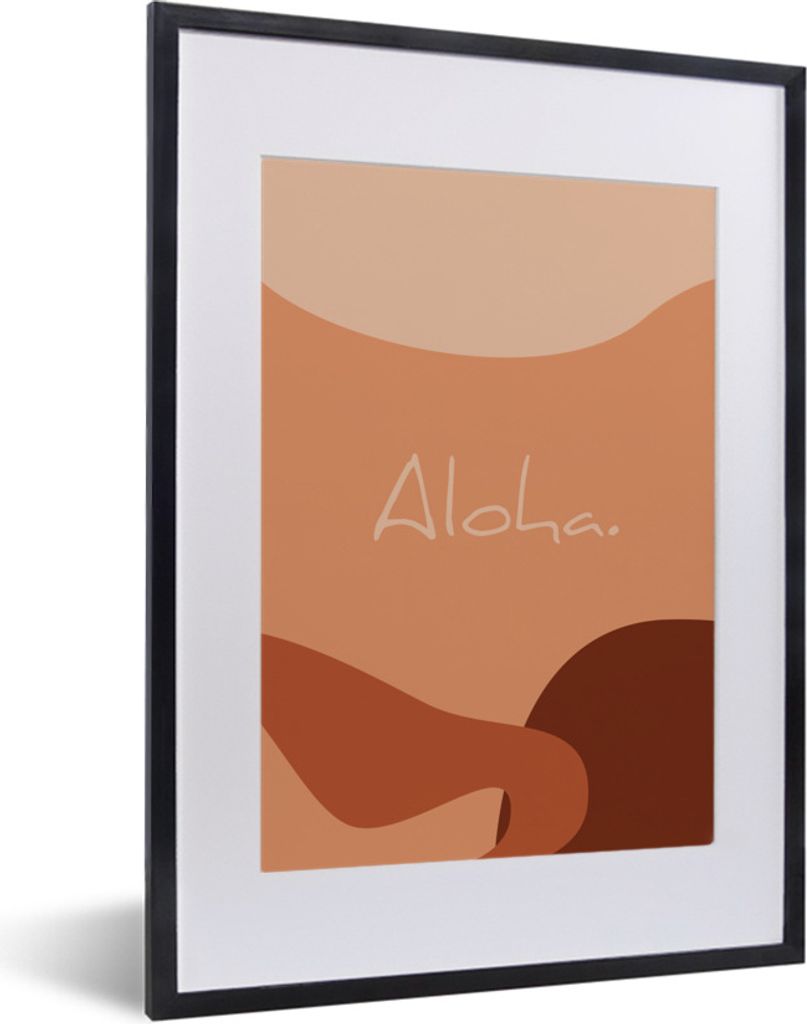 MuchoWow Gerahmtes Poster Sommer - Zitat - Aloha 30x40 cm - Poster mit Schwarzem Bilderrahmen Wandposter Rahmen Foto Bilder - Wandposter Schlafzi...