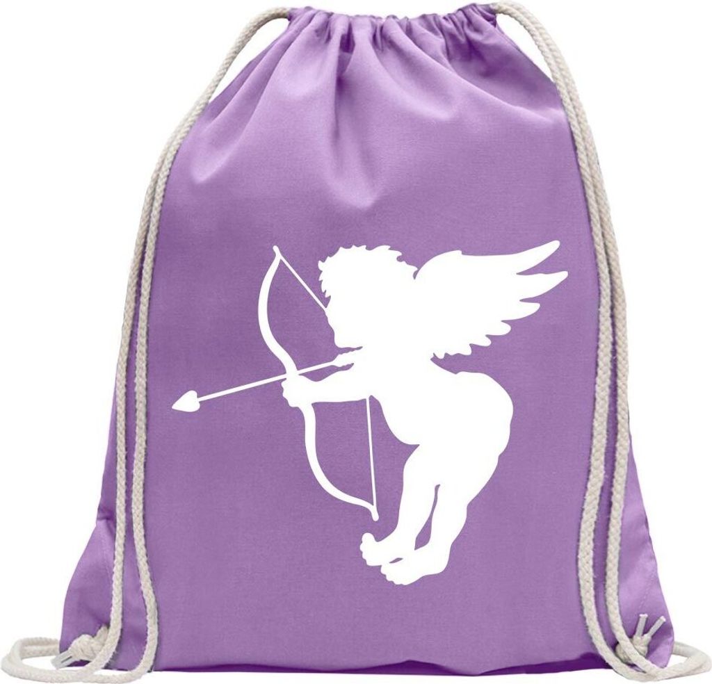 Kiwistar - Turnbeutel - lavendel - Engel - Liebesengel - Amor - Fun Rucksack Sport Beutel Gymsack Baumwolle mit Ziehgurt