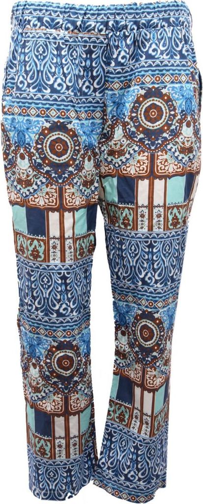 pantalone donna DÉJÀVU blue printed Baumwolle trouser woman