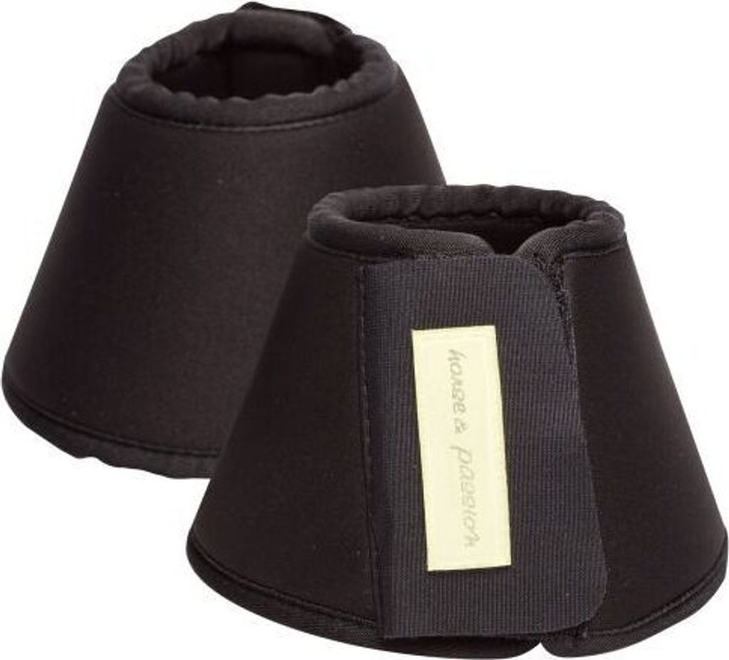 Horse and Passion Hufglocken H&P-pren Material mit Klettverschluss schwarz, Größe:S
