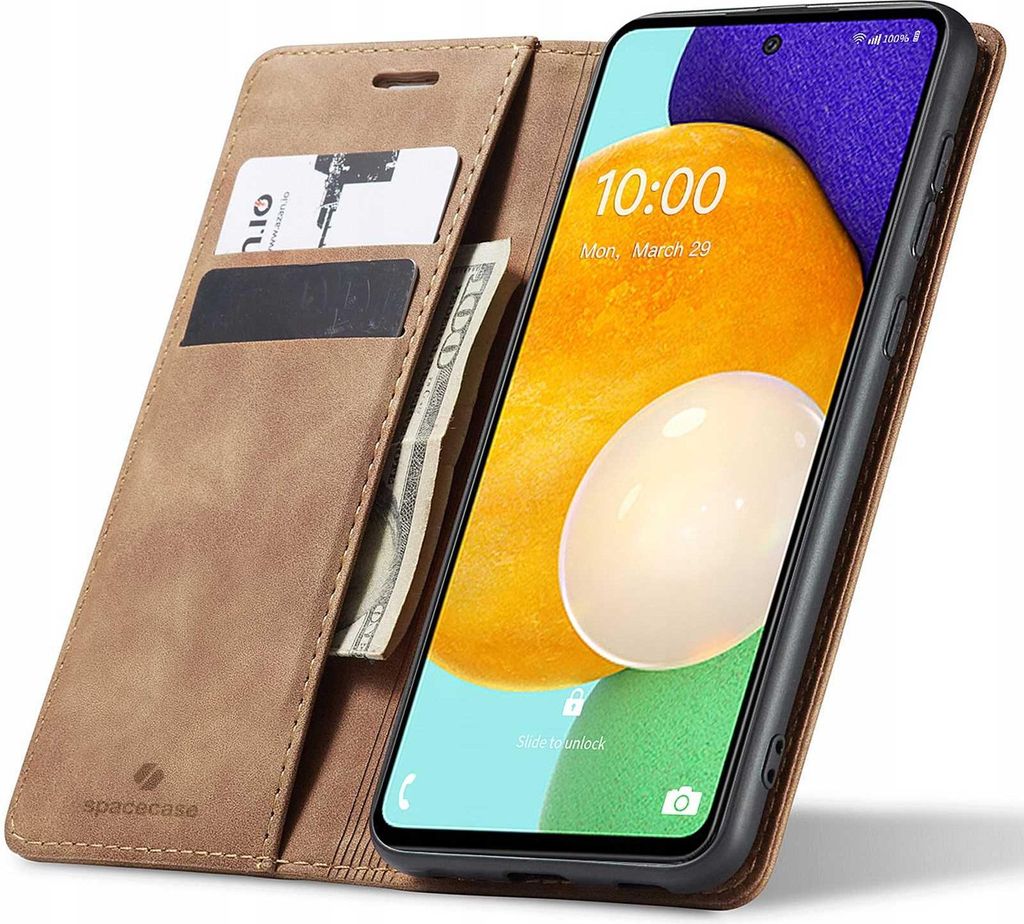 Spacecase Geldbörse Galaxy A53 hellbraun