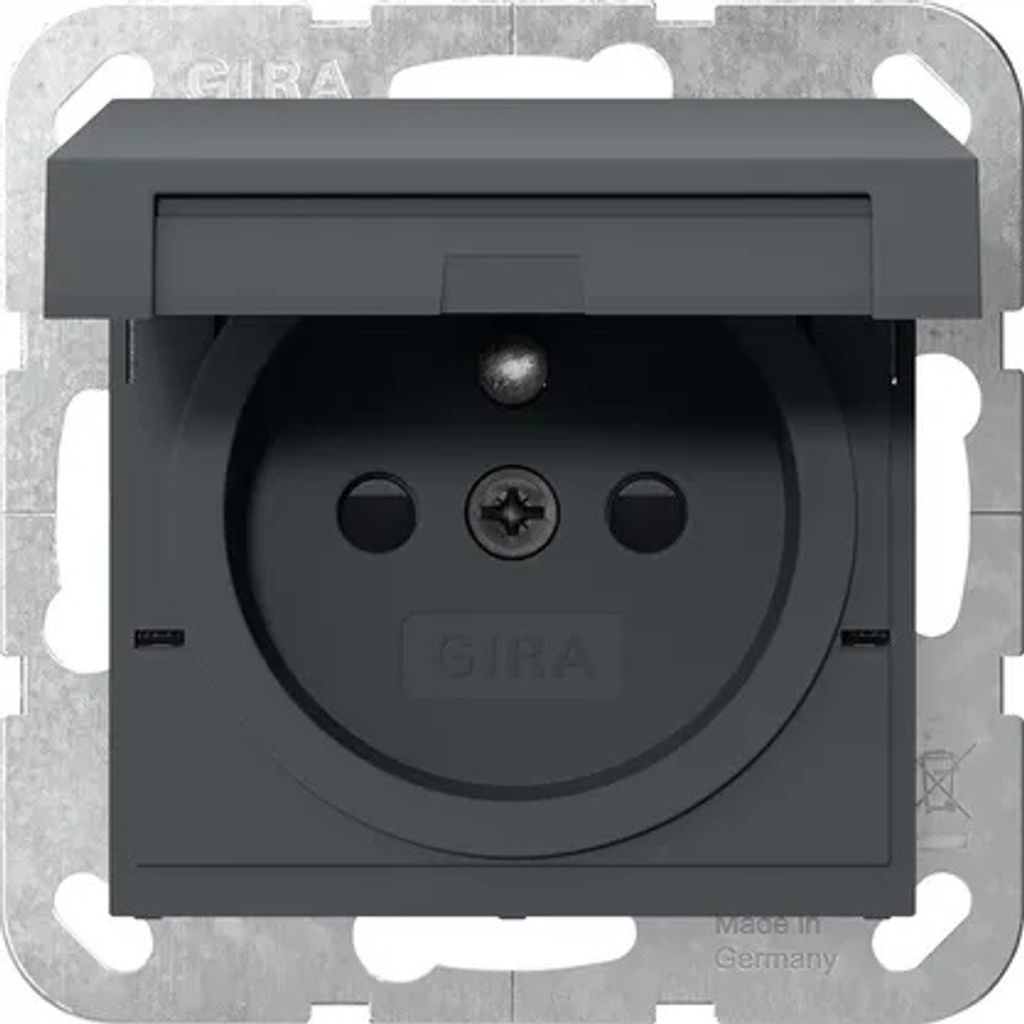 Gira Steckd. Erdstift KD + SP System 55 Anthrazit 448828