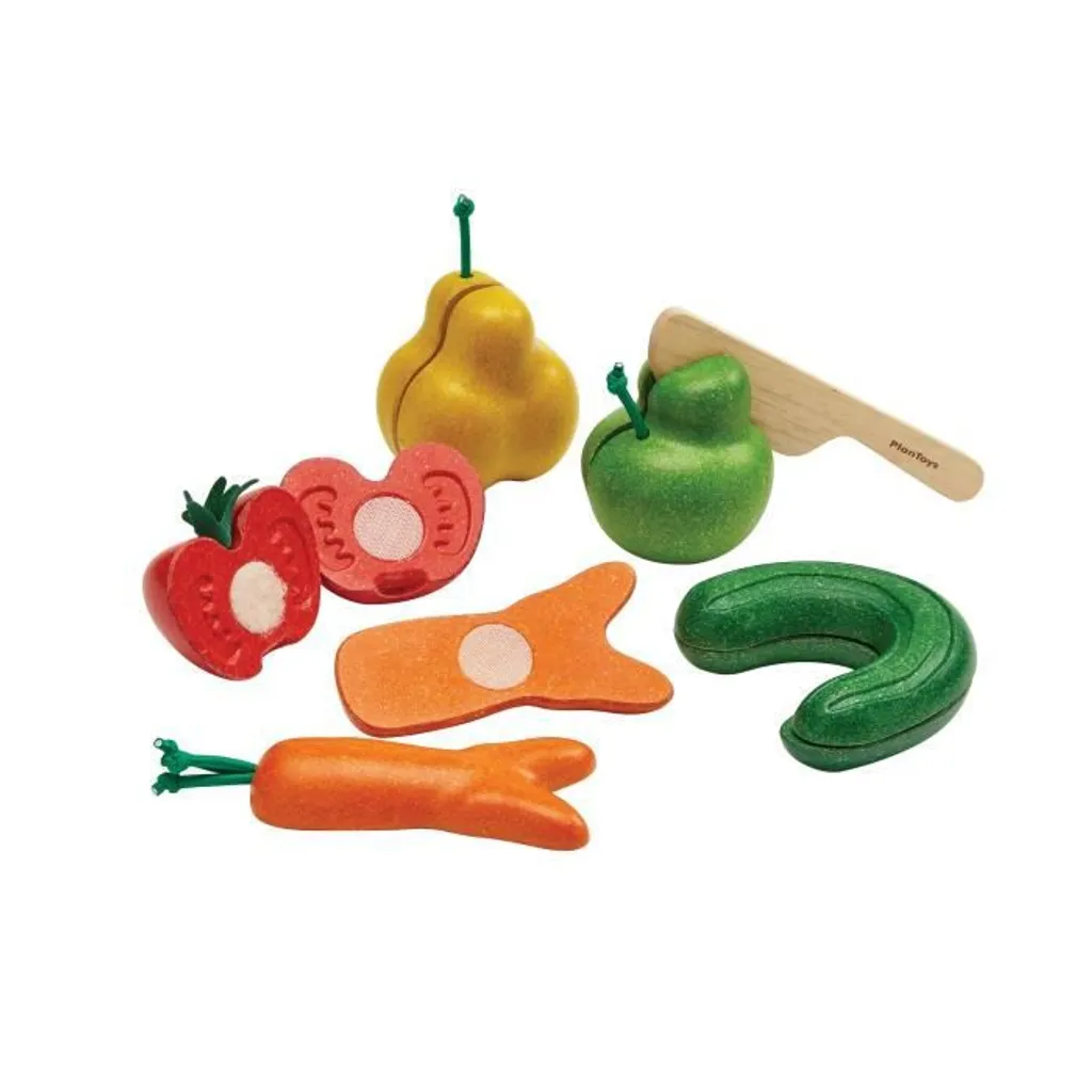 Apprendre l'anti-gaspillage avec Fruits et légumes moches Plan Toys Bois