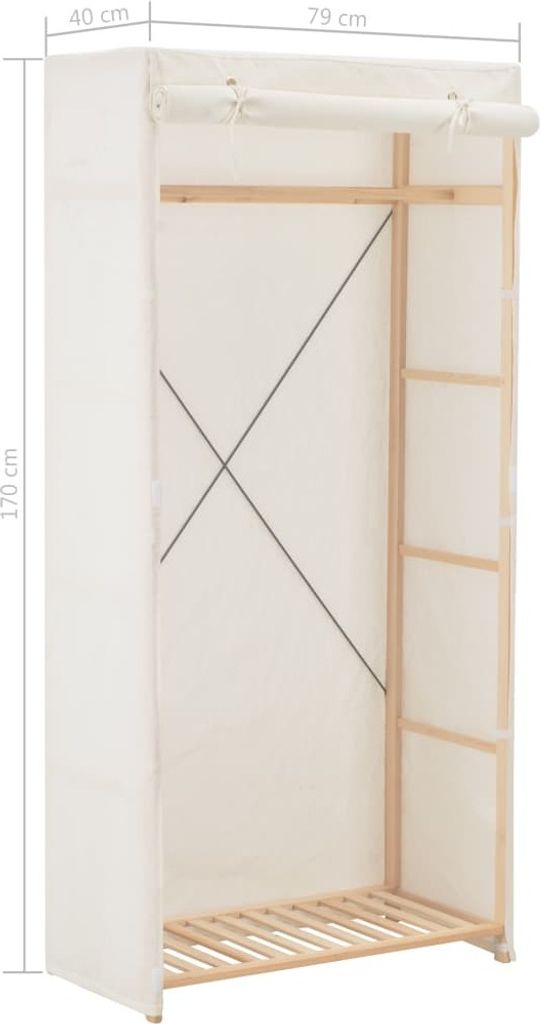 Kleiderschrank Weiß 79 x 40 x 170 cm Stoff , Produktbild 6