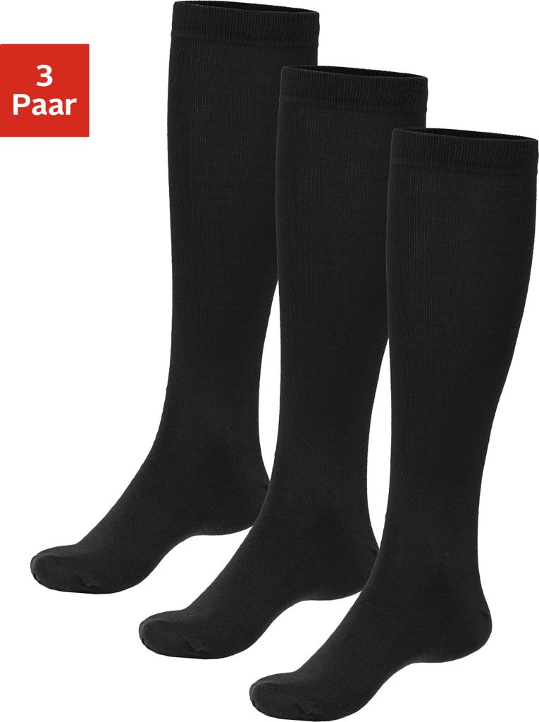 Bench Kniestrümpfe 3 -teilig 3x schwarz Größe 47/48 Sockengröße