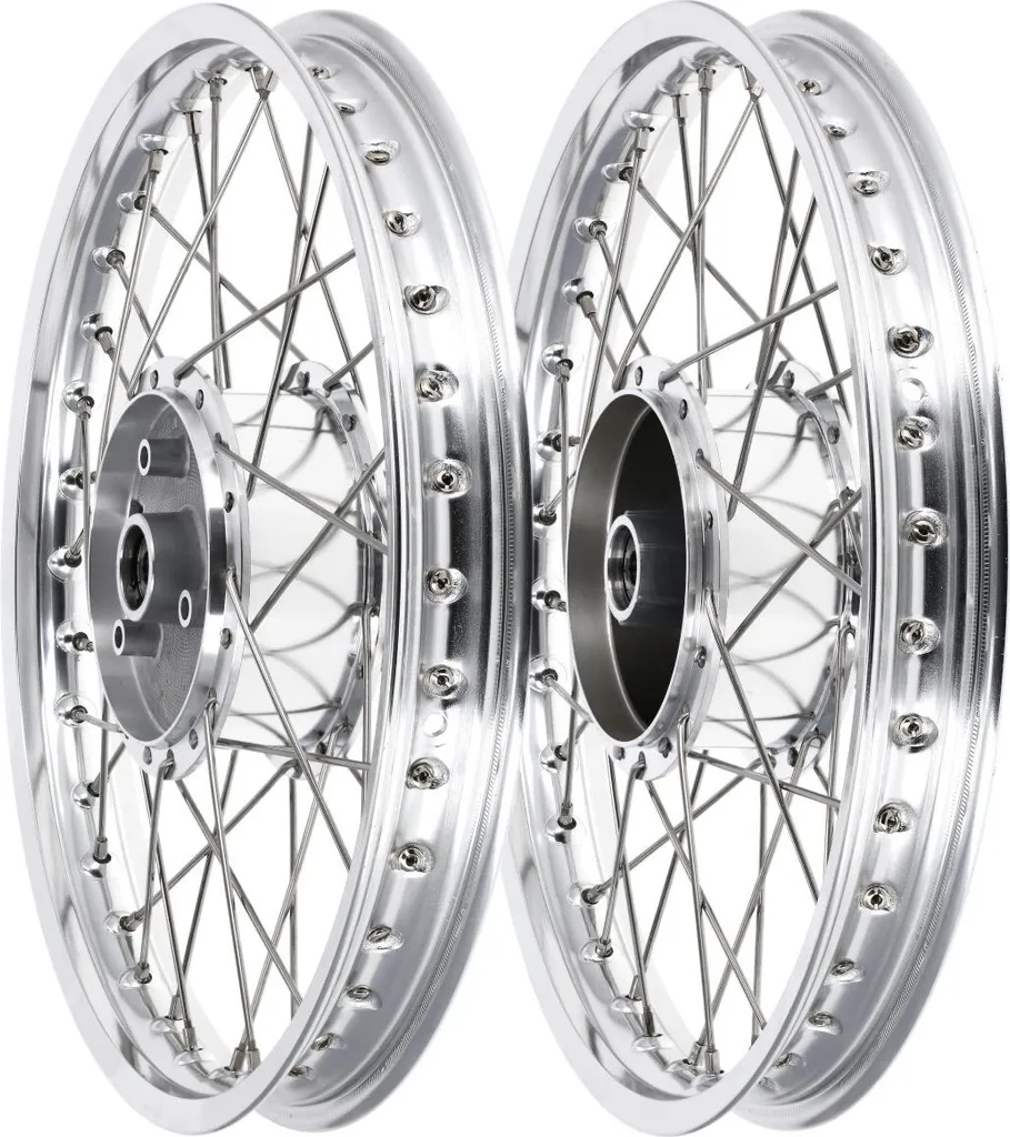 Roues en alu poli et rayons inox pour Simson S51 S50 KR51 SR4
