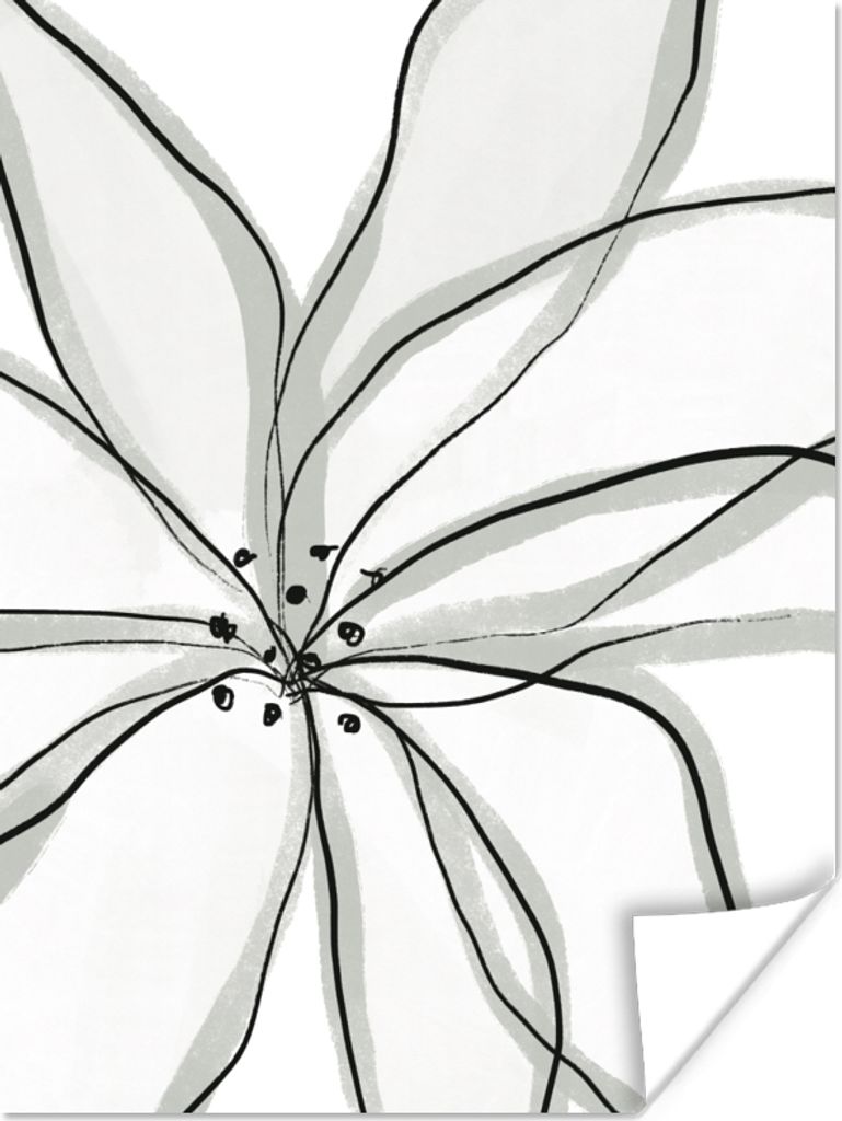 MuchoWow Poster Blumen - Abstrakt - Design 90x120 cm - Wohnzimmer