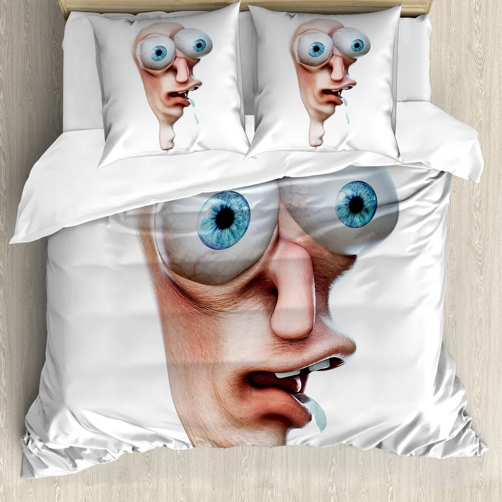 ABAKUHAUS Copripiumino Humor Dumm Derp Antiacaro 155x220 Pesca Blu